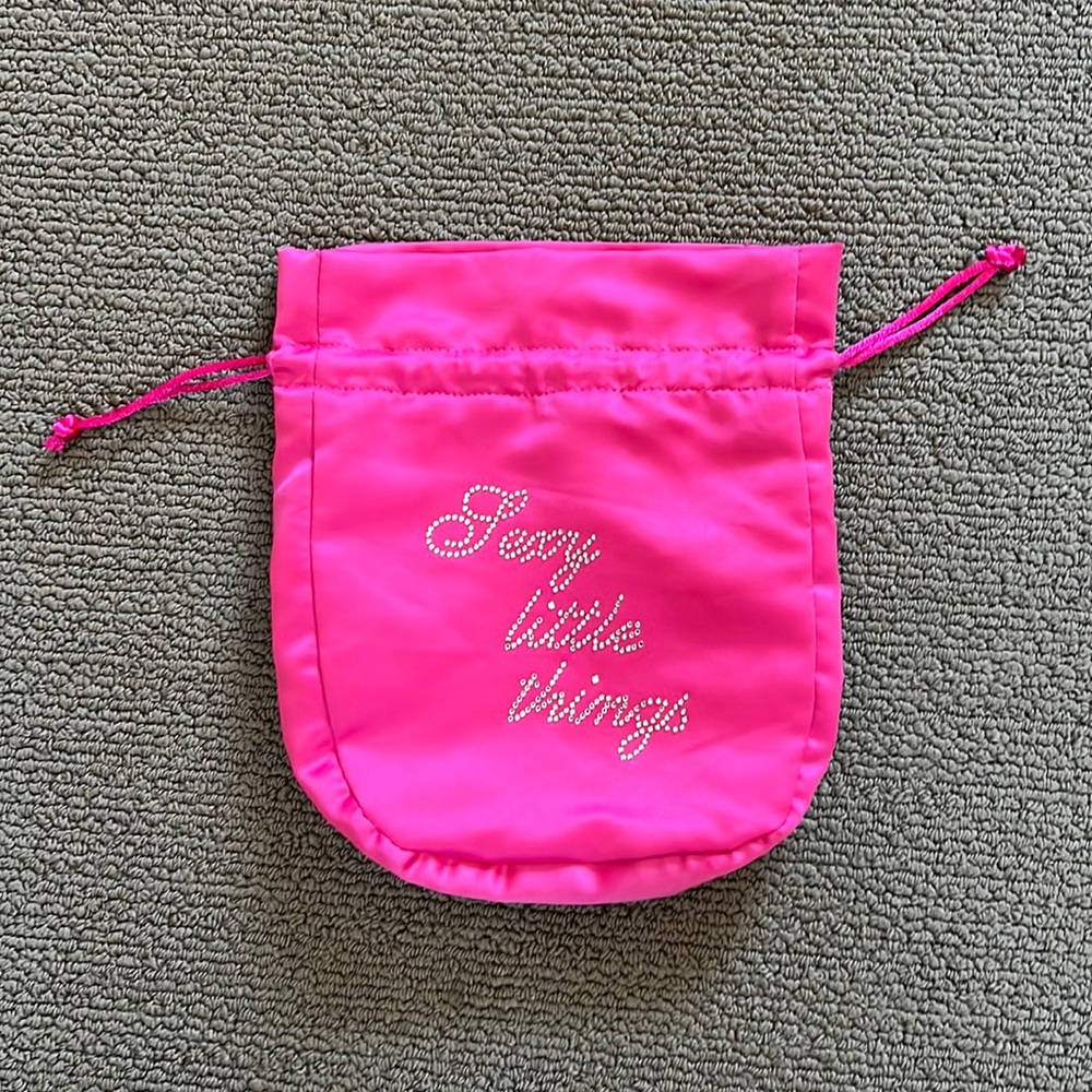 Hot pink satin Victorias Secret lingerie bag